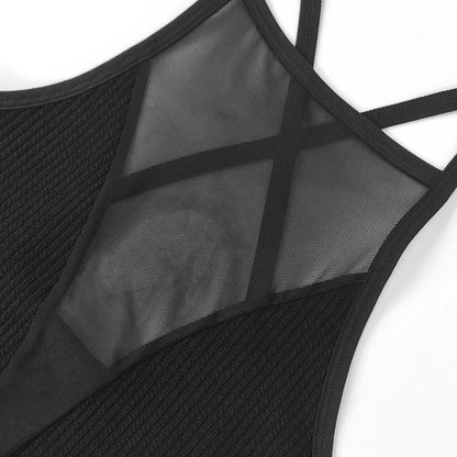 Top siatkowy z gorsetem – crop top damski, bez ramiączek — biała — Topy — EldoradoShop