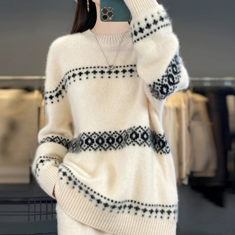 Wełniany sweter oversize – 100% wełna, ciepły — Swetry — EldoradoShop