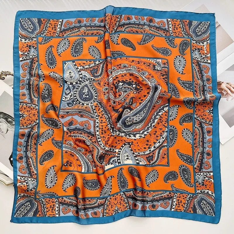 Jedwabna chusta damska – kwadratowa, luksusowa — Akcesoria do włosów — EldoradoShop