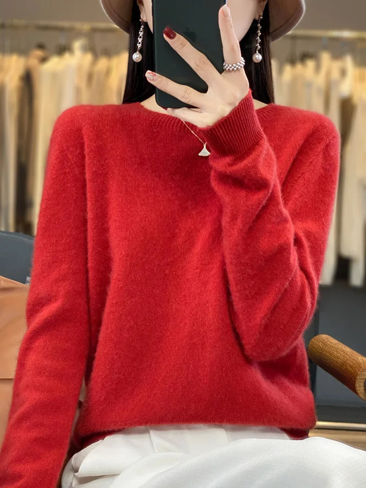 Sweter z wełny merino 100% – kaszmirowy, ciepły