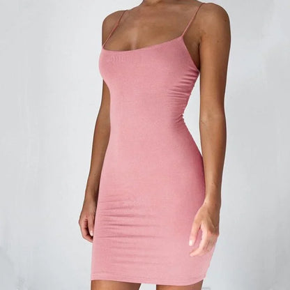 Mini sukienka na ramiączkach – bodycon, letnia, elegancka — Sukienka — EldoradoShop