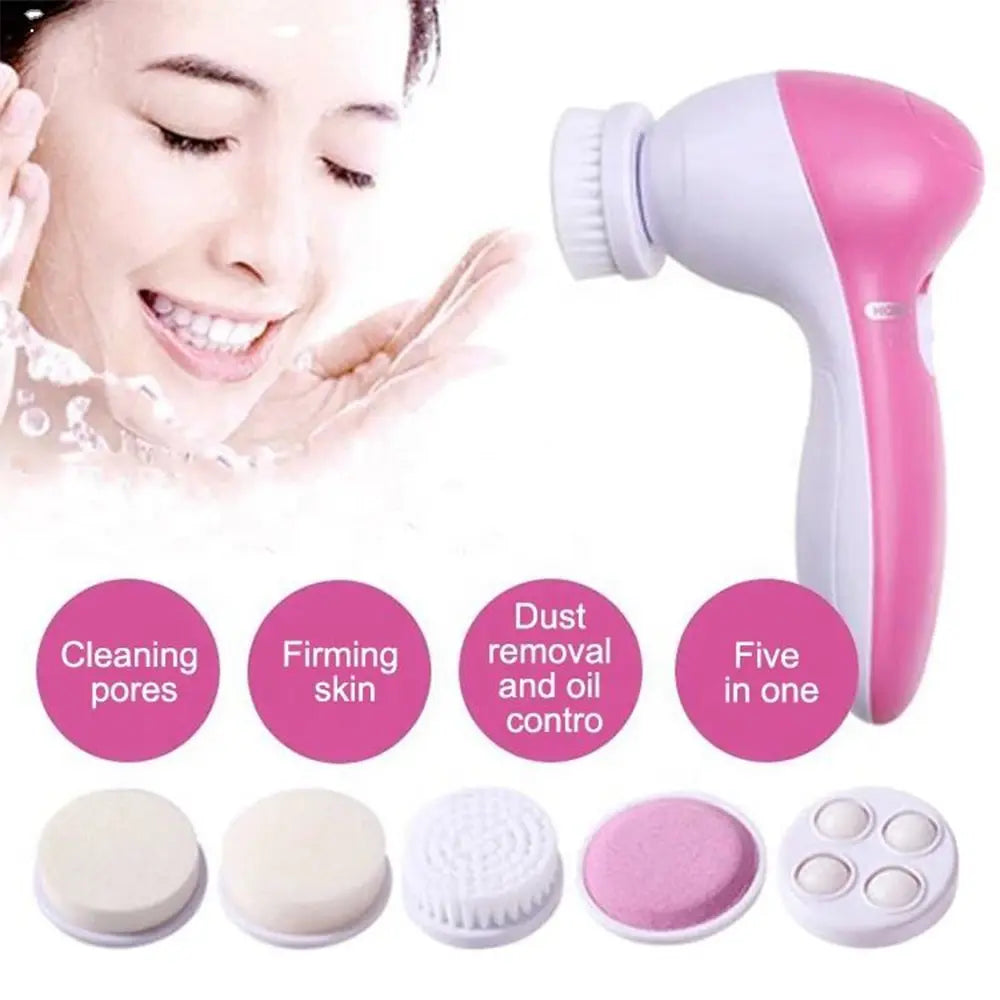 Elektryczna szczoteczka do twarzy 5w1 – oczyszczanie, masaż, wągry — Urządzenia beauty — EldoradoShop
