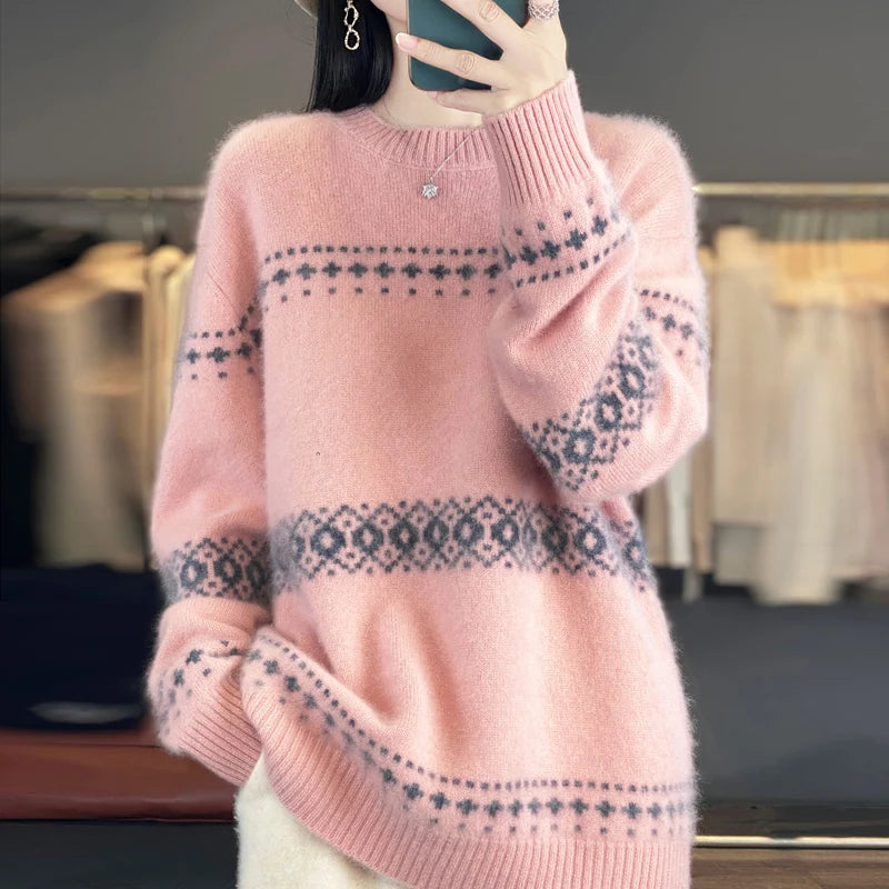Wełniany sweter oversize – 100% wełna, ciepły — Swetry — EldoradoShop