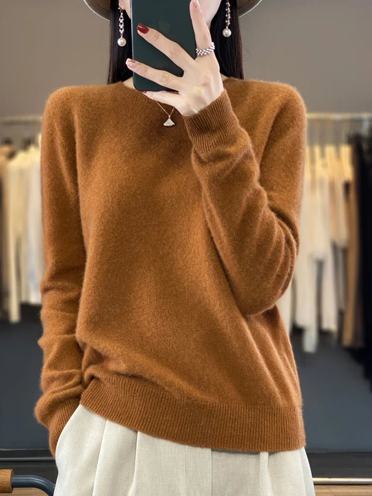 Sweter z wełny merino 100% – kaszmirowy, ciepły