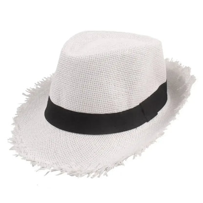 Słomkowy kapelusz kowbojski – unisex, szerokie rondo, UV