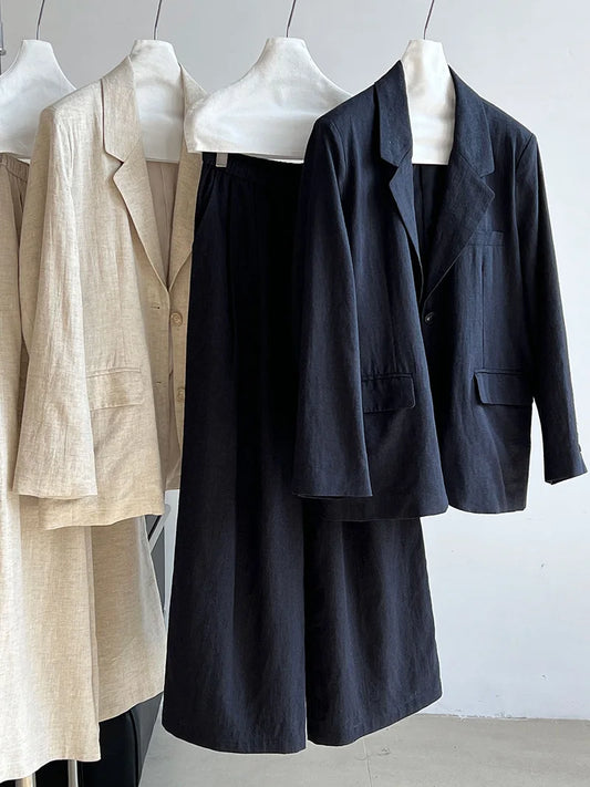 Lniany żakiet damski – bawełna-len, elegancki 2026