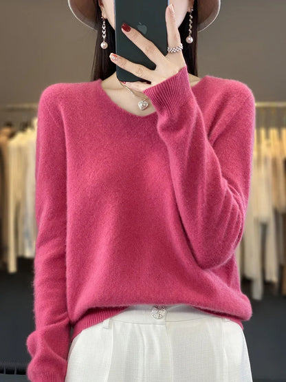 Kaszmirowy sweter merino V-neck – luksusowy