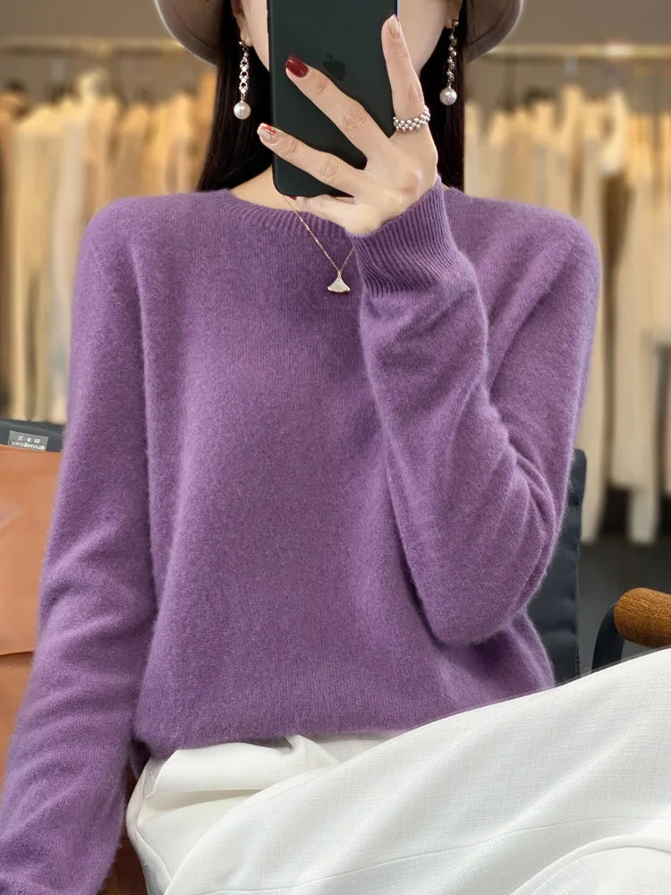 Sweter z wełny merino 100% – kaszmirowy, ciepły