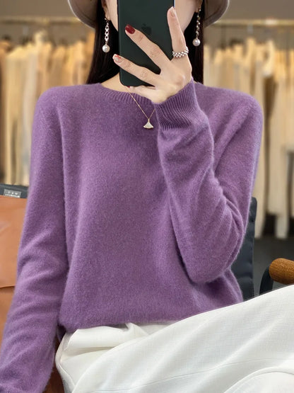 Sweter z wełny merino 100% – kaszmirowy, ciepły