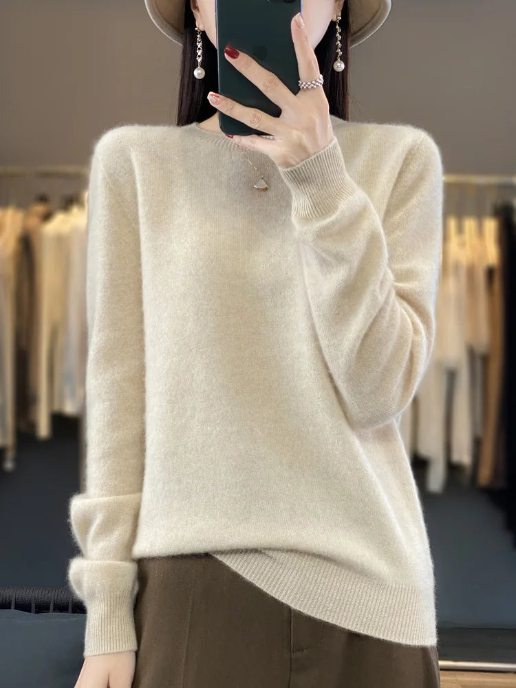 Sweter z wełny merino 100% – kaszmirowy, ciepły