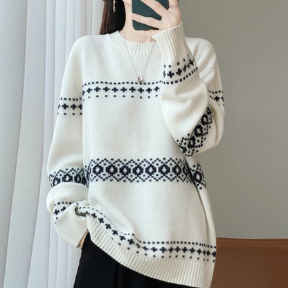 Wełniany sweter oversize – 100% wełna, ciepły — Swetry — EldoradoShop