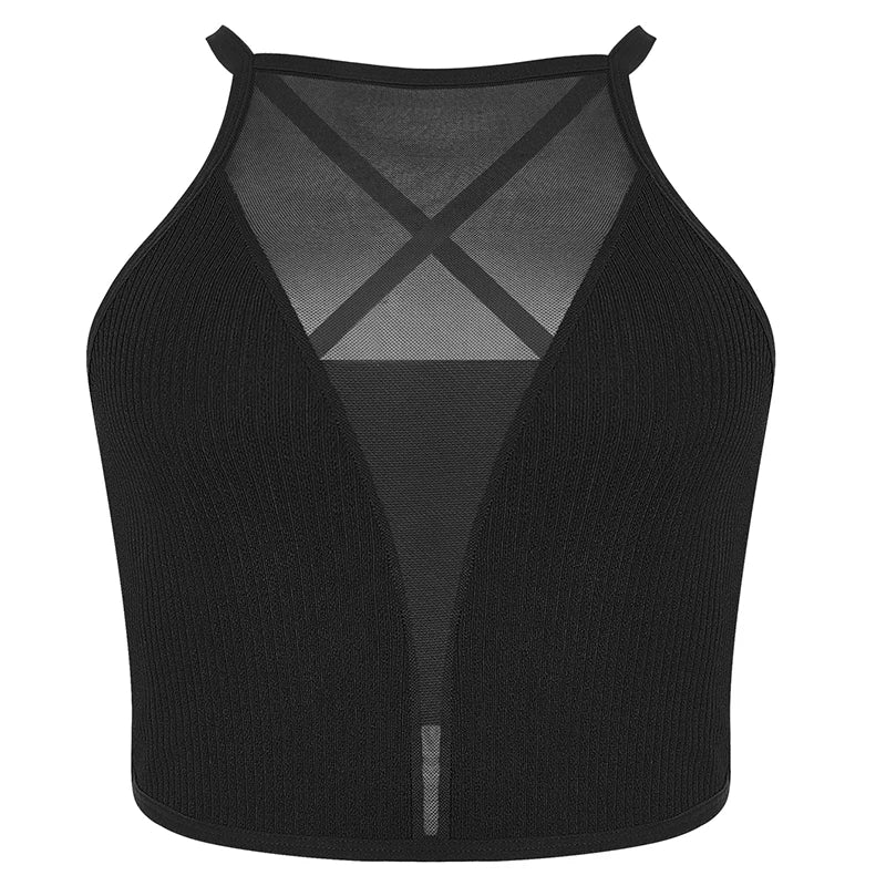 Top siatkowy z gorsetem – crop top damski, bez ramiączek — biała — Topy — EldoradoShop