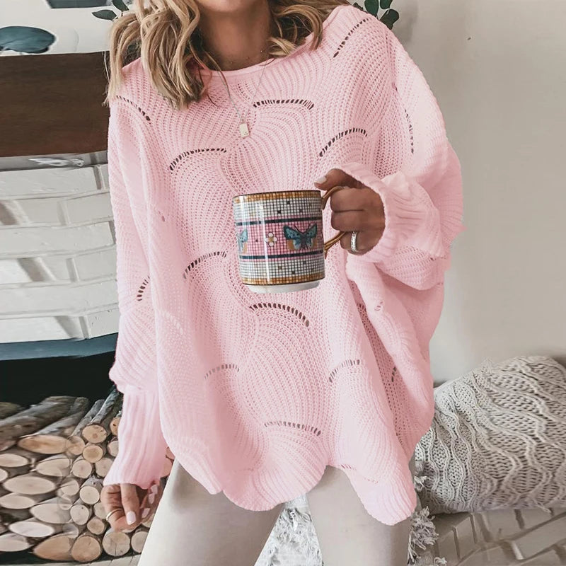 Ażurowy sweter oversize – kobiecy, jesienny — Swetry — EldoradoShop