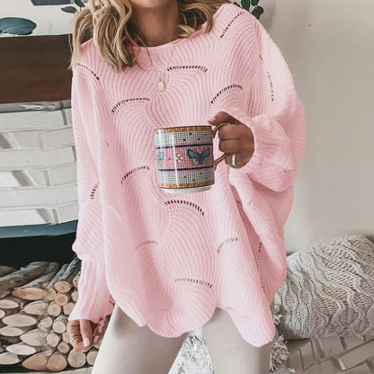 Ażurowy sweter oversize – kobiecy, jesienny — Swetry — EldoradoShop