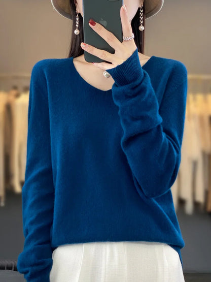 Kaszmirowy sweter merino V-neck – luksusowy
