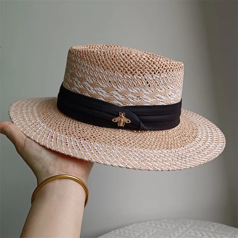 Słomkowy kapelusz damski – oddychający, ażurowy, letni — Nakrycia głowy — EldoradoShop