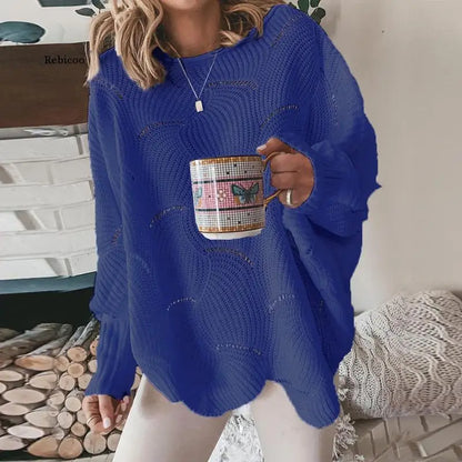 Ażurowy sweter oversize – kobiecy, jesienny — Swetry — EldoradoShop