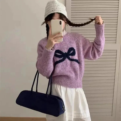 Sweter pullover – okrągły dekolt, długi rękaw — Swetry — EldoradoShop