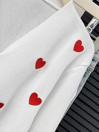 Kardigan z serduszkowymi guzikami – kobiecy, V-neck — Swetry — EldoradoShop