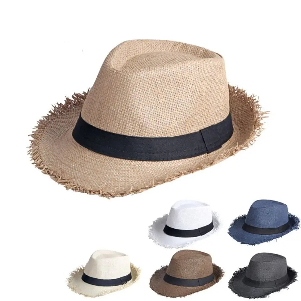 Słomkowy kapelusz kowbojski – unisex, szerokie rondo, UV — Nakrycia głowy — EldoradoShop