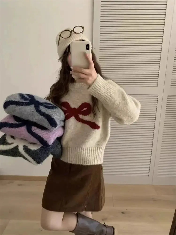Sweter pullover – okrągły dekolt, długi rękaw — Swetry — EldoradoShop
