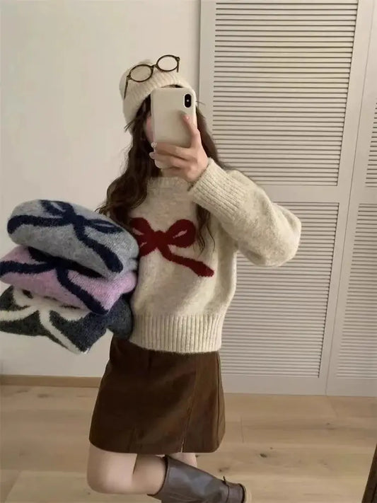 Sweter pullover – okrągły dekolt, długi rękaw