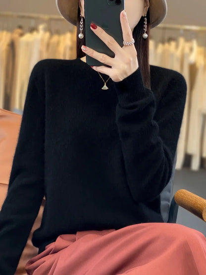 Sweter z wełny merino 100% – kaszmirowy, ciepły