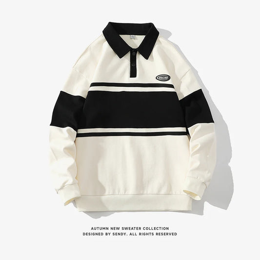 Koszulka polo Harajuku paski – streetwear, trendy