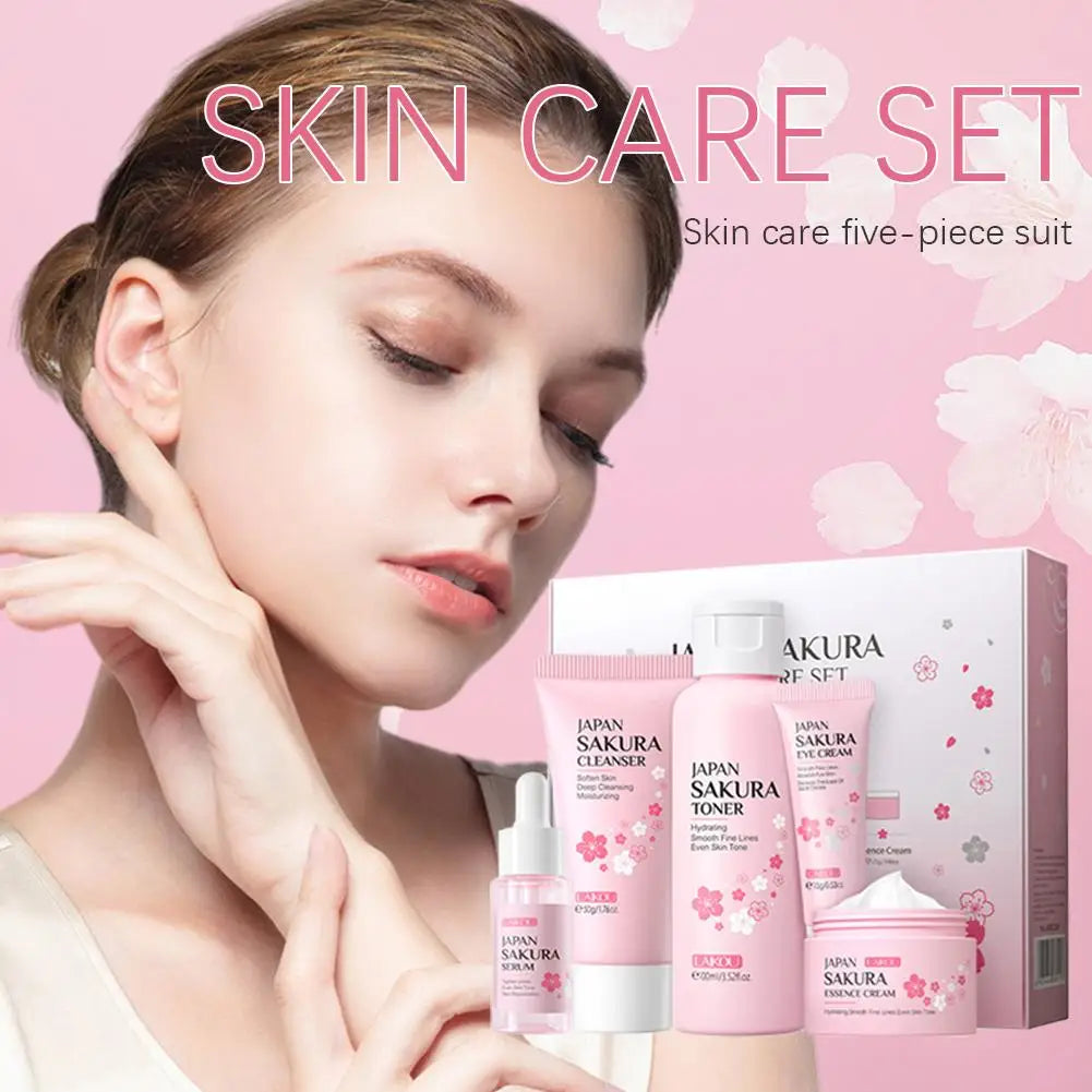 Zestaw do pielęgnacji twarzy Sakura – krem, serum, tonik — Kosmetyki do twarzy — EldoradoShop