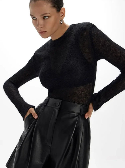 Miękki sweter crew neck – elegancki, kobiecy