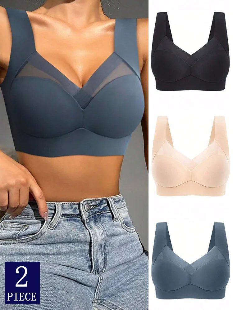 Koronkowy biustonosz sportowy – bezszwowy, zestaw 2 szt. — Bielizna — EldoradoShop
