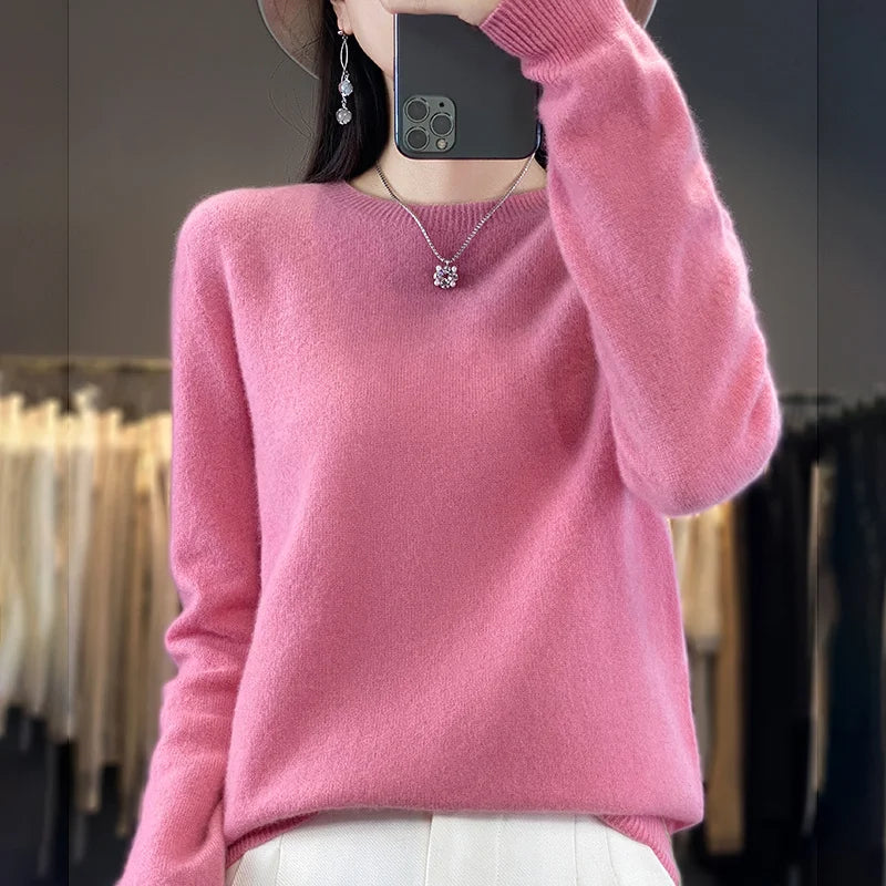 Sweter z wełny merino 100% – kaszmirowy, ciepły