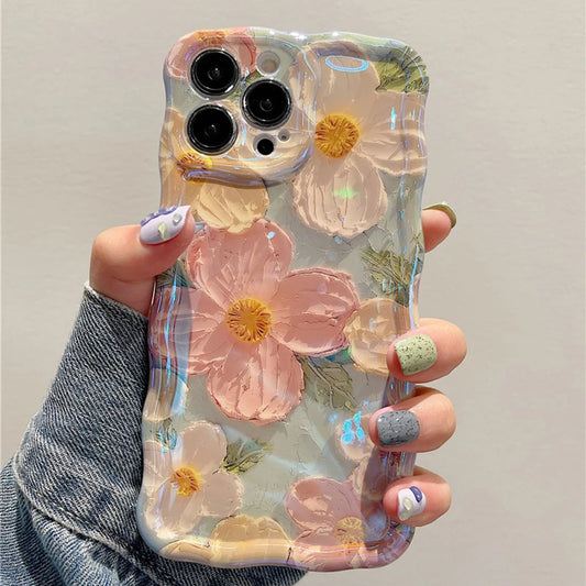 Silikonowe etui iPhone – kwiatowy wzór w stylu retro