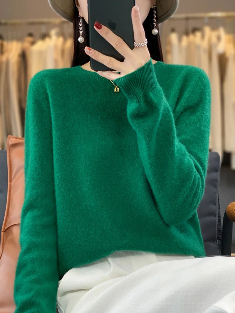 Sweter z wełny merino 100% – kaszmirowy, ciepły