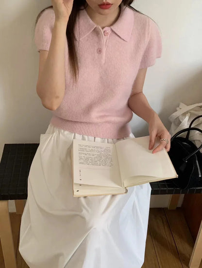 Elegancki sweter krótki rękaw – chic, wiosenny