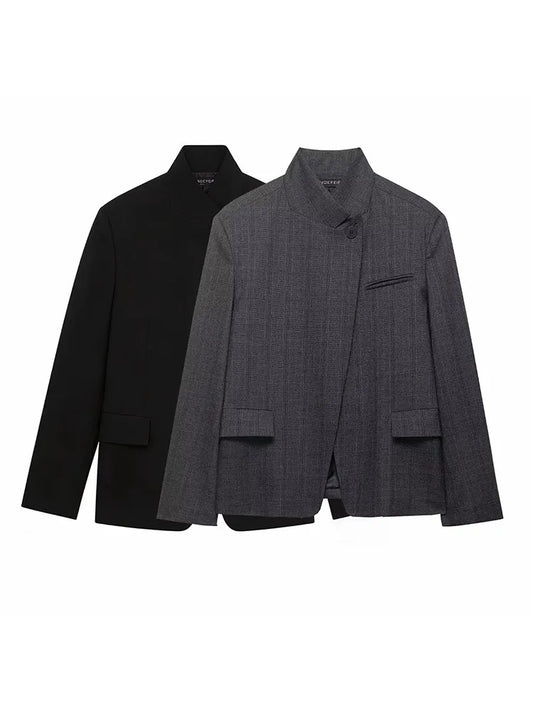 Marynarka vintage biurowa – dopasowana, klasyczna