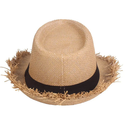 Słomkowy kapelusz kowbojski – unisex, szerokie rondo, UV — Nakrycia głowy — EldoradoShop