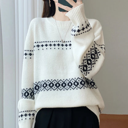 Wełniany sweter oversize – 100% wełna, ciepły — Swetry — EldoradoShop