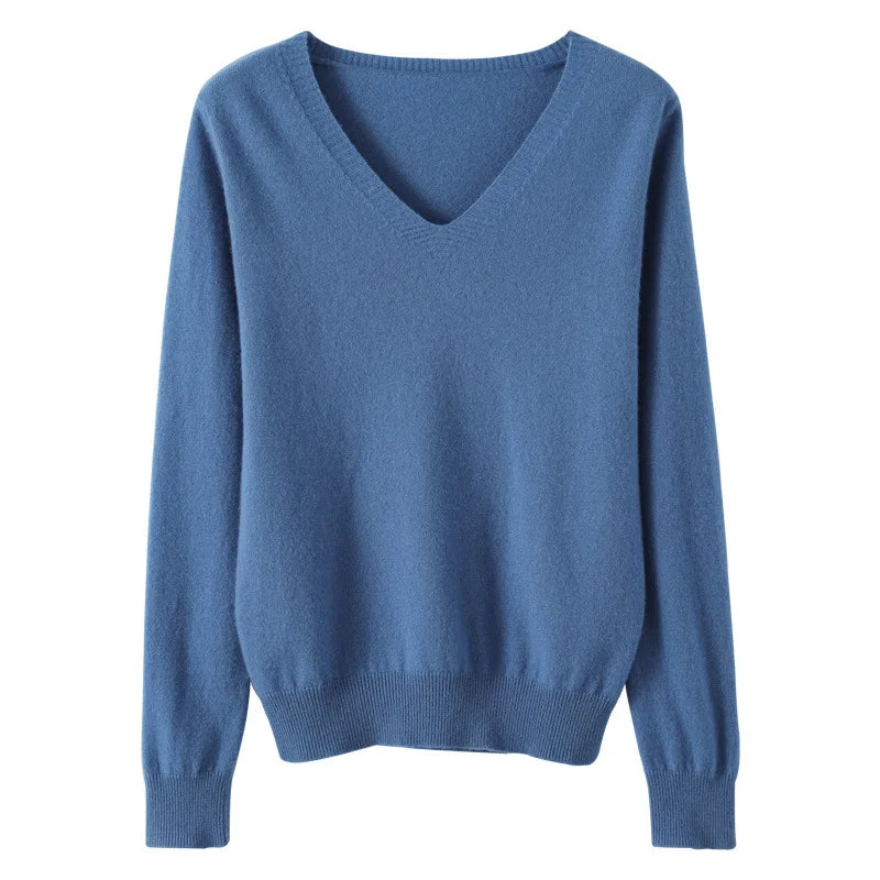 Sweter V-neck slim fit – kobiecy, 2026 — Swetry — EldoradoShop