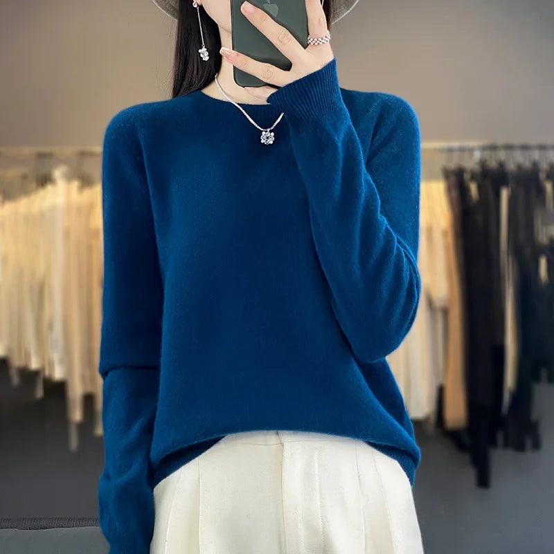 Sweter z wełny merino 100% – kaszmirowy, ciepły