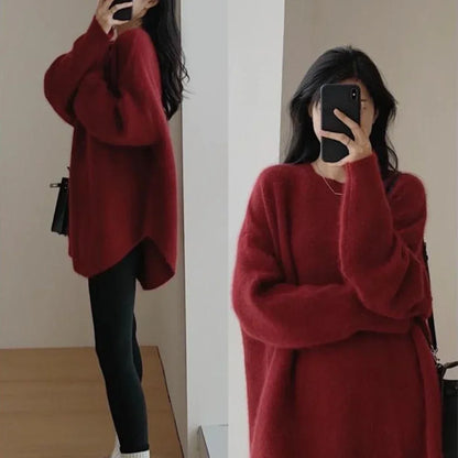Sweter crop top – różne kolory, okrągły dekolt — Swetry — EldoradoShop