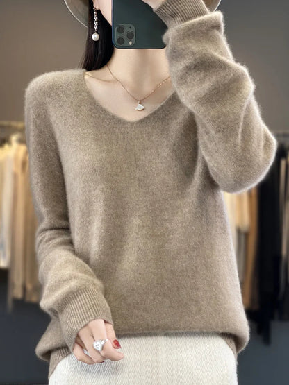 Kaszmirowy sweter merino V-neck – luksusowy