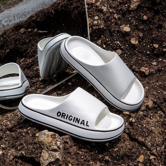 Klapki damskie z napisem – plażowe, letnie, lekkie