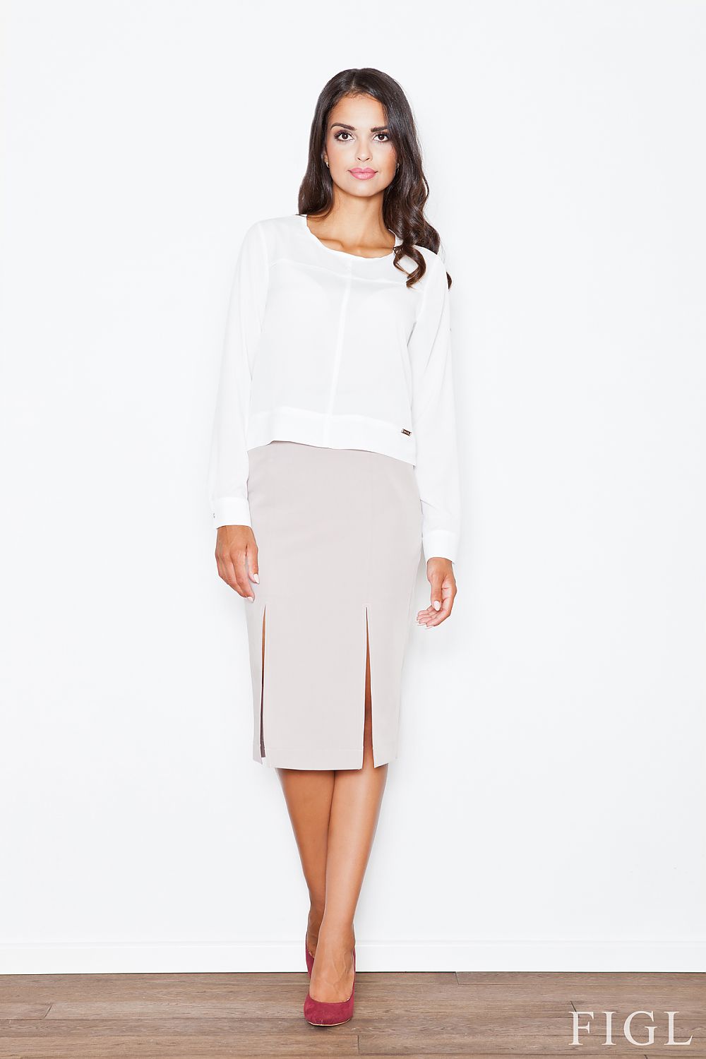  Spódnica Model 399 Beige - Figl 