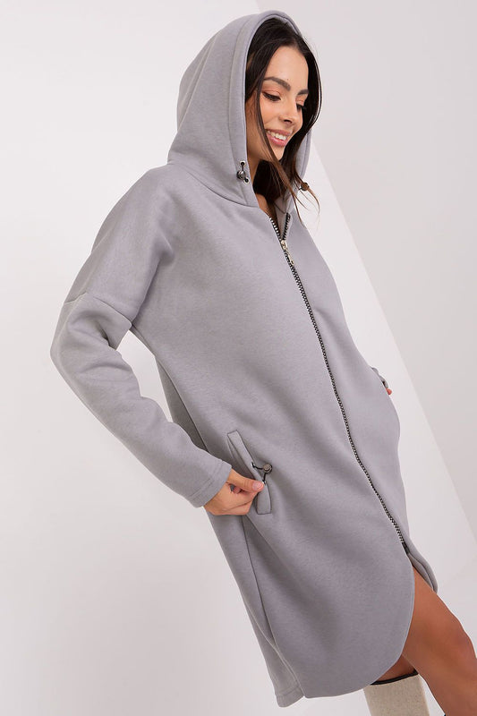   Bluza Damska Model RV-BL-4858-1.99P Light Grey - Rue Paris 