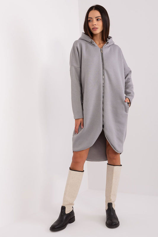   Bluza Damska Model RV-BL-4858-1.99P Light Grey - Rue Paris 