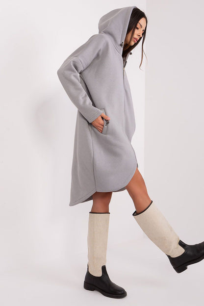   Bluza Damska Model RV-BL-4858-1.99P Light Grey - Rue Paris 
