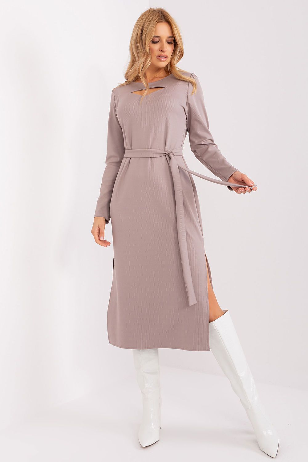 Sukienka Model LK-SK-509447.75P Dark Beige - Lakerta 