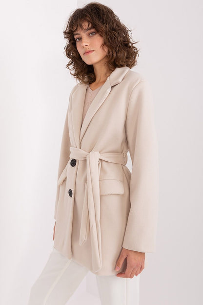   Płaszcz Damski Model TW-PL-BI-2022320.01X Light Beige - Och Bella 