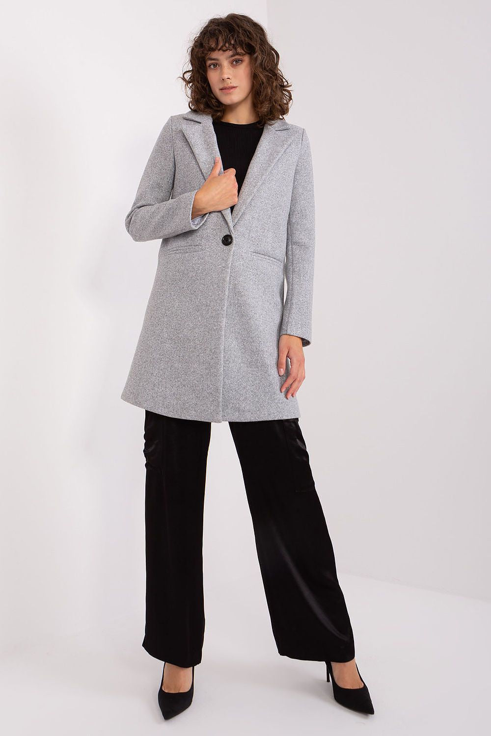   Płaszcz Damski Model TW-PL-BI-23314.00P Grey - Och Bella 